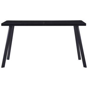 vidaXL Dining Table Black 140x70x75 cm Tempered Glass