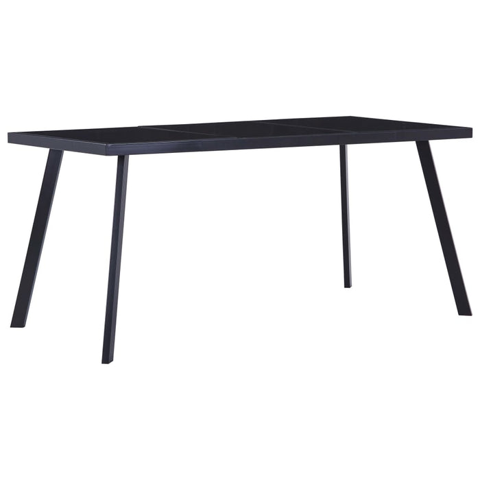 vidaXL Dining Table Black 180x90x75 cm Tempered Glass