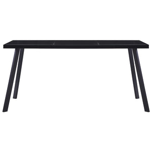 vidaXL Dining Table Black 180x90x75 cm Tempered Glass