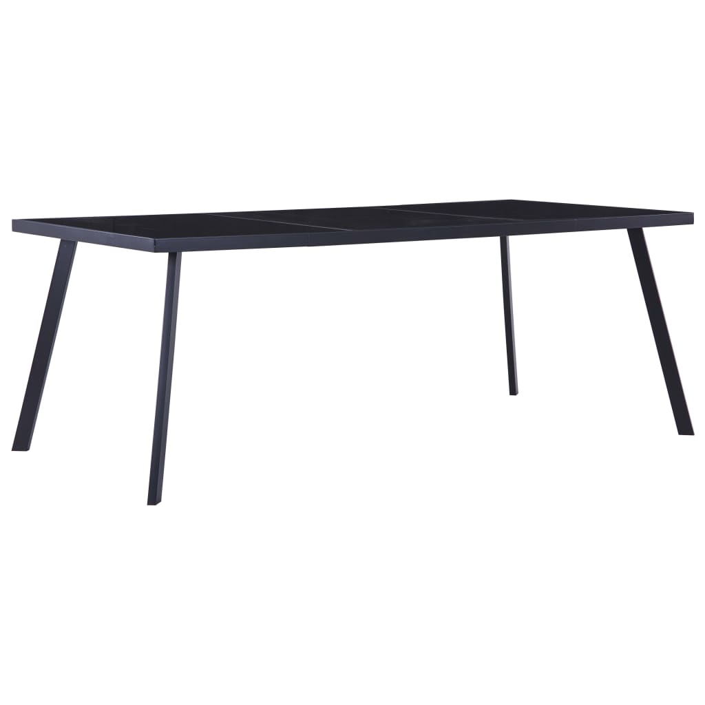 vidaXL Dining Table Black 200x100x75 cm Tempered Glass