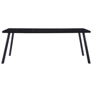 vidaXL Dining Table Black 200x100x75 cm Tempered Glass