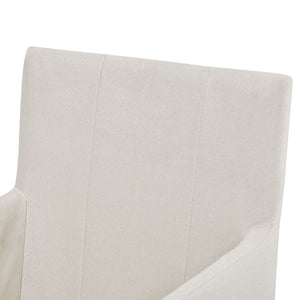 vidaXL Dining Chairs with Armrests 2 pcs Cream Fabric