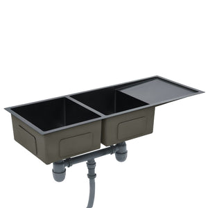 vidaXL Handmade Kitchen Sink Black Stainless Steel