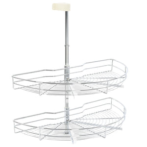 vidaXL 2-Tier Kitchen Wire Basket Silver 180 Degree 75x38x80 cm