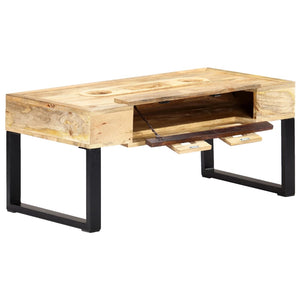 vidaXL Coffee Table Cassette Style 100x52x45 cm Solid Mango Wood