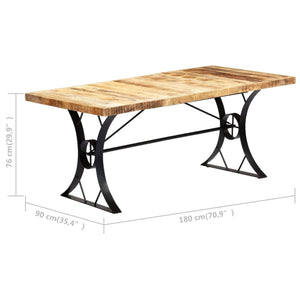 vidaXL Dining Table 180x90x76 cm Solid Mango Wood