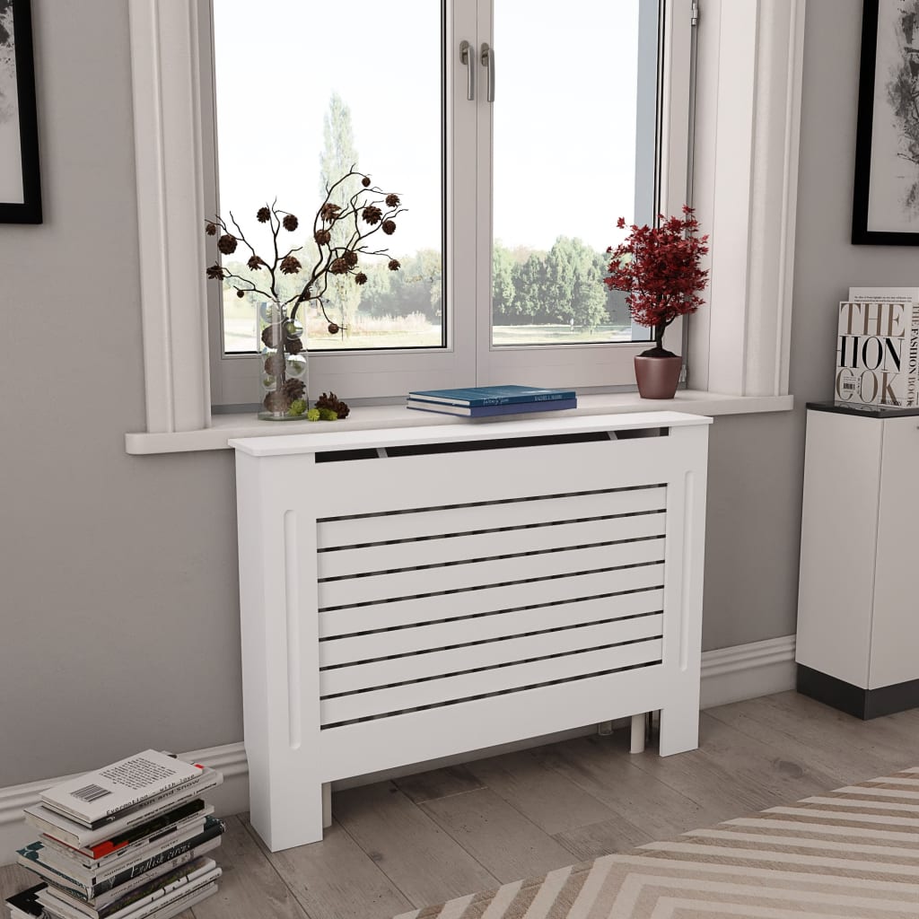 vidaXL Radiator Cover White 112x19x81.5 cm MDF