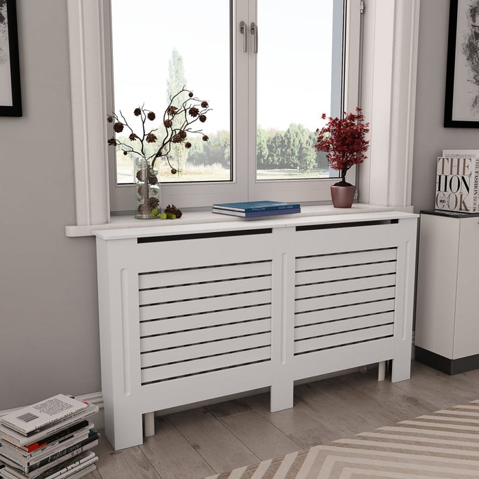 vidaXL Radiator Cover White 152x19x81.5 cm MDF