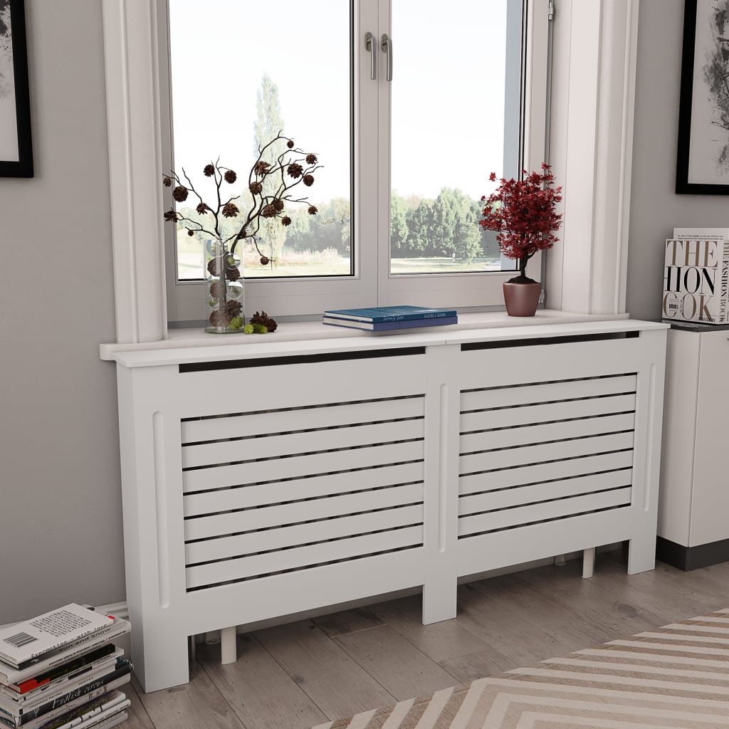 vidaXL Radiator Cover White 172x19x81.5 cm MDF