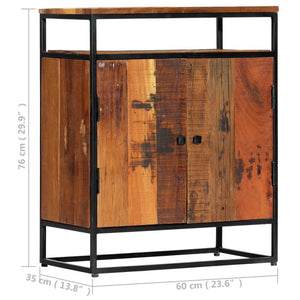 vidaXL Side Cabinet 60x35x76 cm Solid Reclaimed Wood and Steel