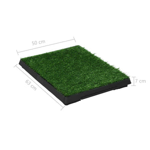 vidaXL Pet Toilets 2 pcs with Tray & Faux Turf Green 63x50x7 cm WC