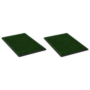 vidaXL Pet Toilets 2 pcs with Tray & Faux Turf Green 76x51x3 cm WC