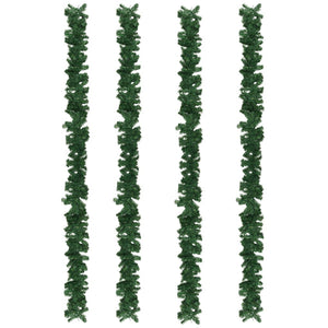 vidaXL Christmas Garlands 4 pcs Green 270 cm PVC