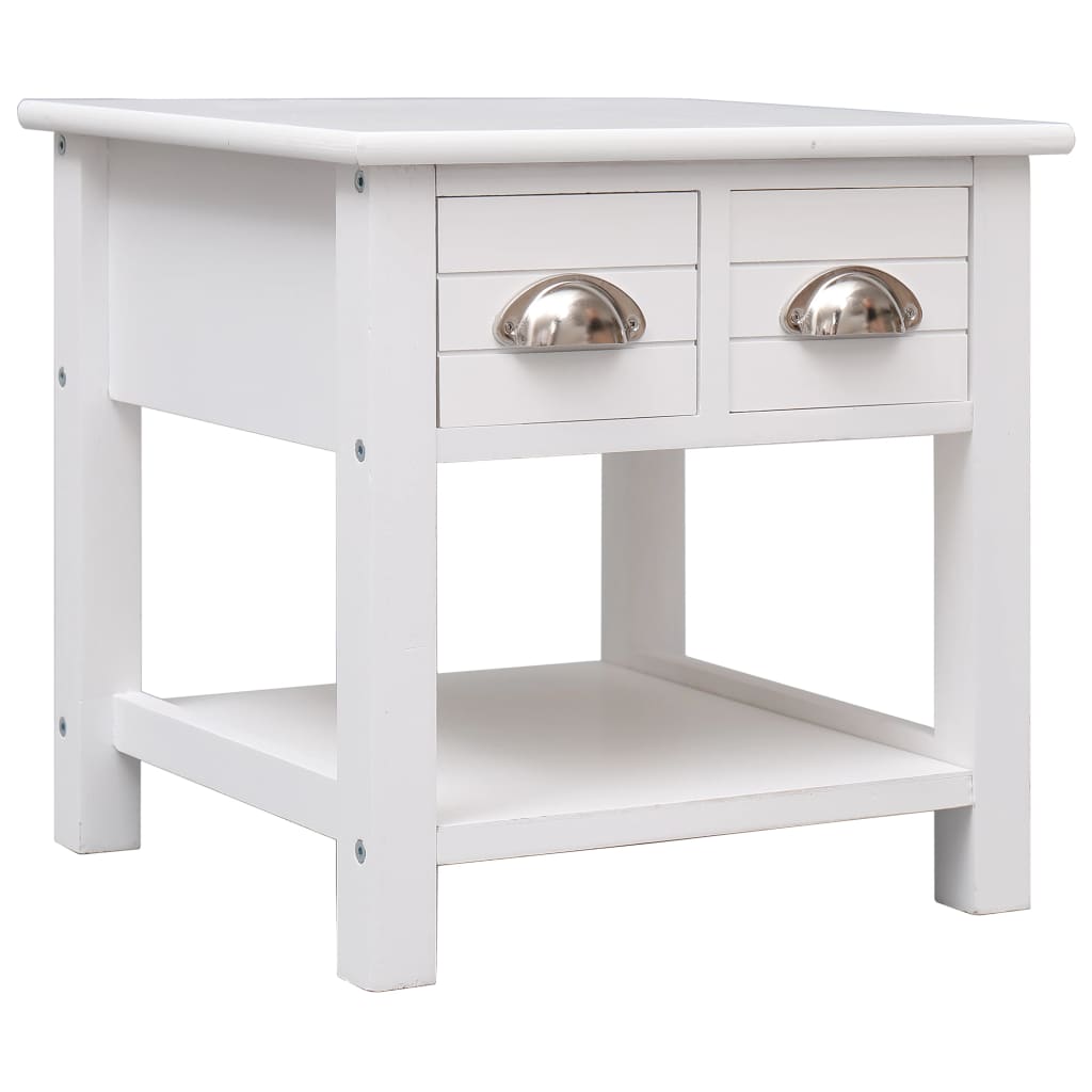 vidaXL Side Table White 40x40x40 cm Paulownia Wood