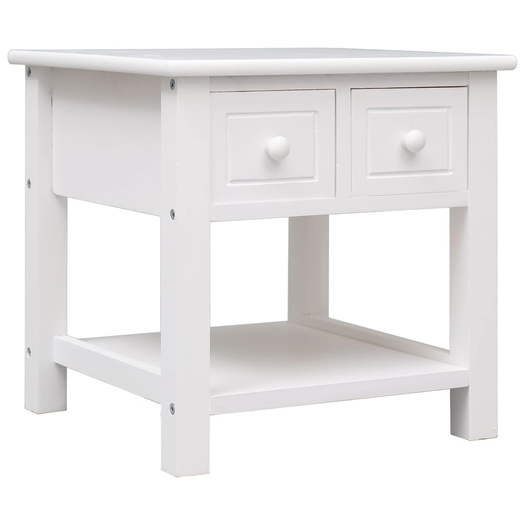 vidaXL Side Table White 40x40x40 cm Paulownia Wood