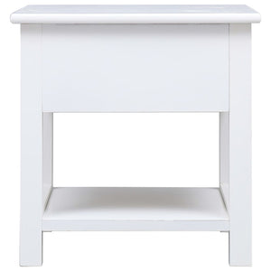 vidaXL Side Table White 40x40x40 cm Paulownia Wood