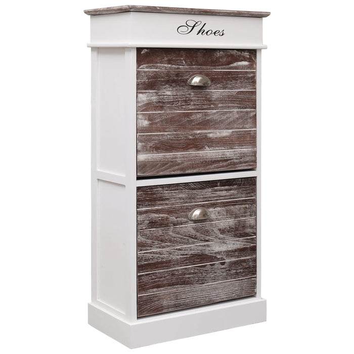 vidaXL Shoe Cabinet Brown 50x28x98 cm Paulownia Wood