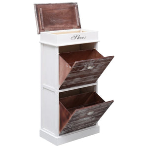 vidaXL Shoe Cabinet Brown 50x28x98 cm Paulownia Wood