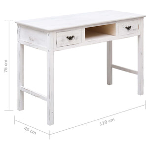 vidaXL Console Table Antique White 110x45x76 cm Wood