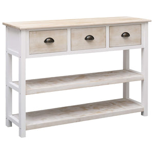 vidaXL Sideboard Natural and White 115x30x76 cm Wood