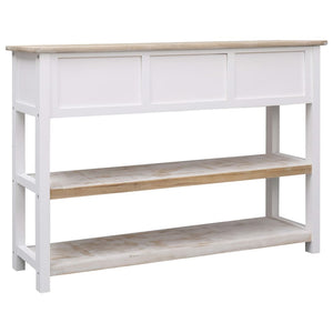 vidaXL Sideboard Natural and White 115x30x76 cm Wood