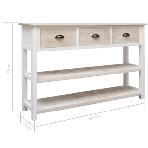 vidaXL Sideboard Natural and White 115x30x76 cm Wood