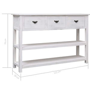 vidaXL Sideboard Antique White 115x30x76 cm Wood