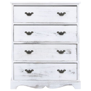 vidaXL Drawer Cabinet White 60x30x75 cm Wood