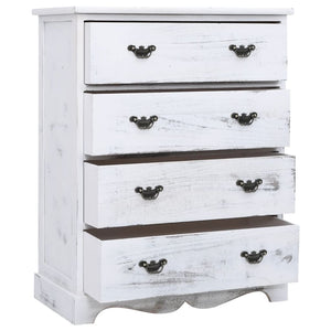 vidaXL Drawer Cabinet White 60x30x75 cm Wood