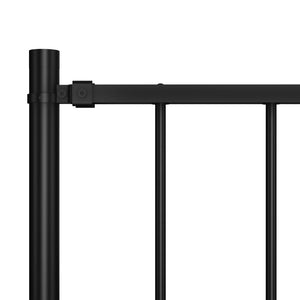 vidaXL Fence Panel with Posts Powder-coated Steel 1.7x1 m Black