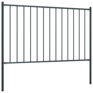 vidaXL Fence Panel with Posts Powder-coated Steel 1.7x1 m Anthracite