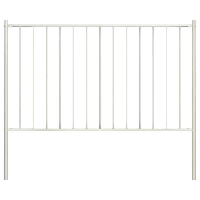 vidaXL Fence Panel with Posts Powder-coated Steel 1.7x1 m White