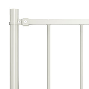 vidaXL Fence Panel with Posts Powder-coated Steel 1.7x1 m White