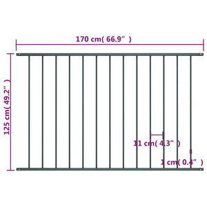 vidaXL Fence Panel Powder-coated Steel 1.7x1.25 m Anthracite