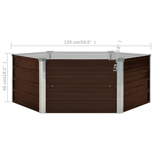 vidaXL Raised Garden Bed Brown 129x129x46 cm Galvanised Steel