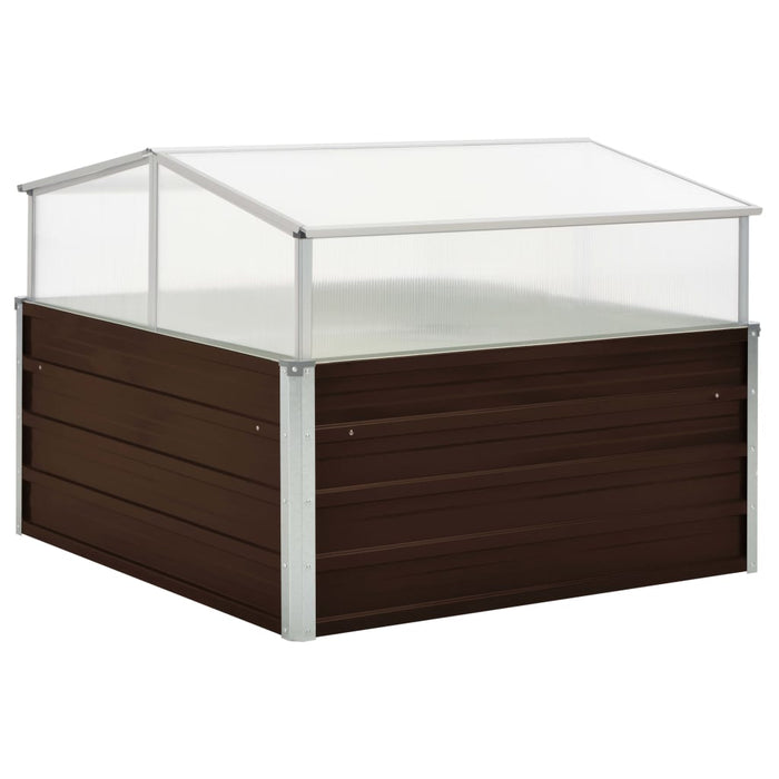 vidaXL Greenhouse Brown 100x100x85 cm Galvanised Steel