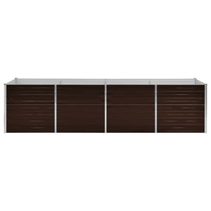 vidaXL Garden Raised Bed Brown 320x80x77 cm Galvanised Steel