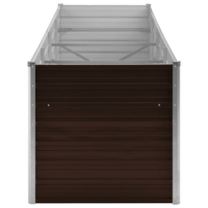 vidaXL Garden Raised Bed Brown 320x80x77 cm Galvanised Steel