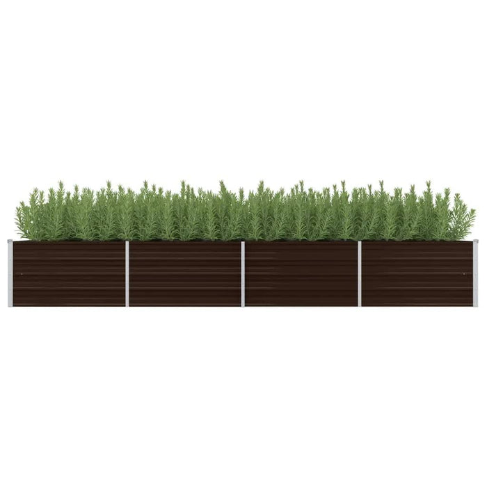 vidaXL Garden Raised Bed Brown 320x80x45 cm Galvanised Steel