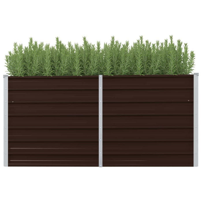 vidaXL Garden Raised Bed Brown 160x40x77 cm Galvanised Steel