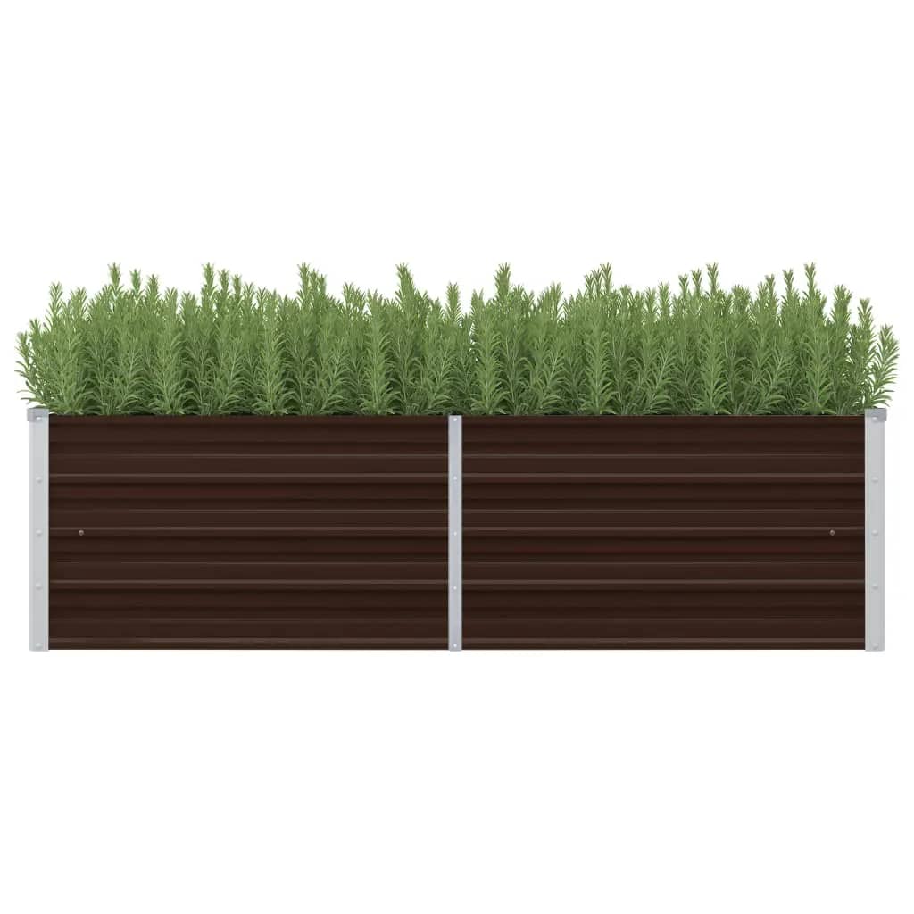 vidaXL Garden Raised Bed Brown 160x40x45 cm Galvanised Steel