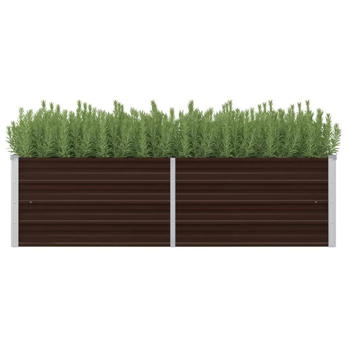 vidaXL Garden Raised Bed Brown 160x40x45 cm Galvanised Steel