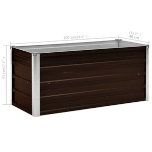 vidaXL Garden Raised Bed Brown 100x40x45 cm Galvanised Steel