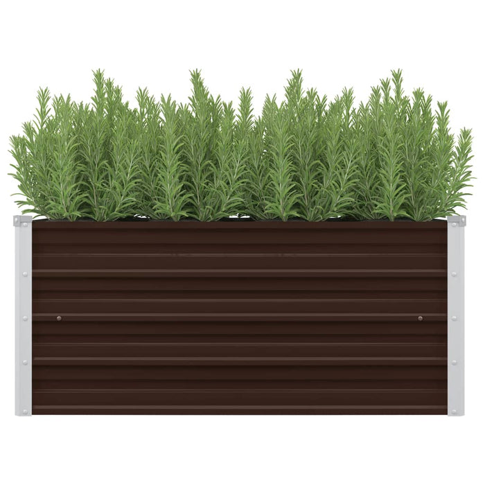 vidaXL Garden Raised Bed Brown 100x40x45 cm Galvanised Steel