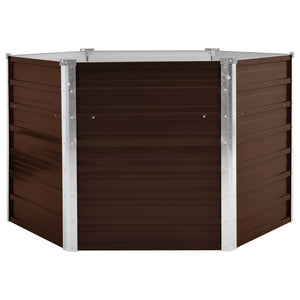 vidaXL Garden Raised Bed Brown 129x129x77 cm Galvanised Steel