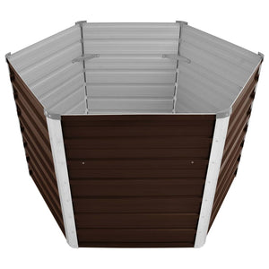 vidaXL Garden Raised Bed Brown 129x129x77 cm Galvanised Steel