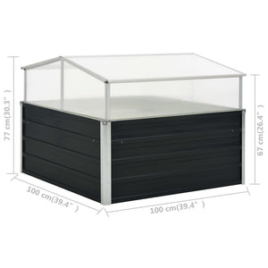 vidaXL Greenhouse Anthracite 100x100x77 cm Galvanised Steel