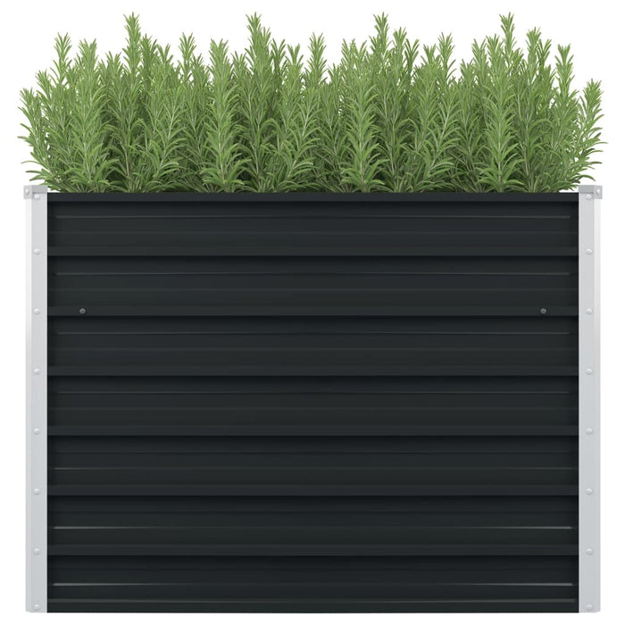 vidaXL Raised Garden Bed Anthracite 100x100x77 cm Galvanised Steel