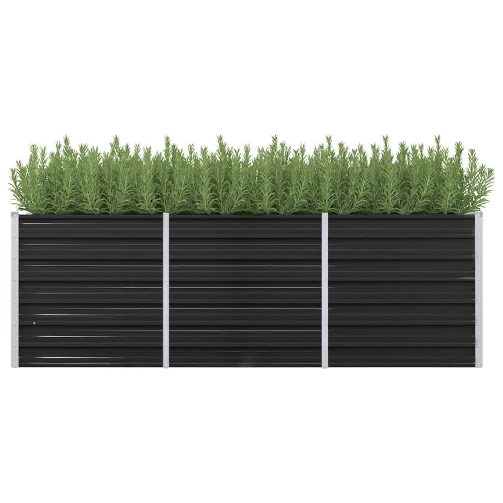 vidaXL Garden Raised Bed Anthracite 240x80x77 cm Galvanised Steel