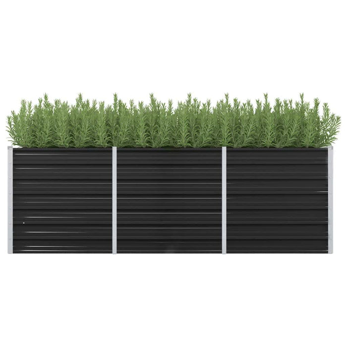 vidaXL Garden Raised Bed Anthracite 240x80x77 cm Galvanised Steel